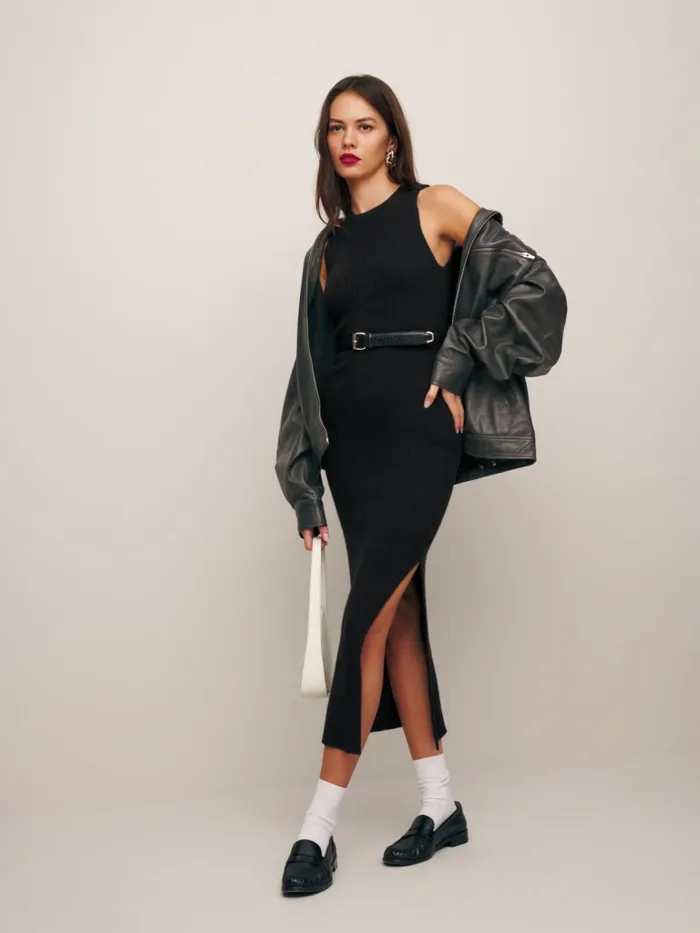 Reformation Dresses Basil Cashmere Sleeveless Sweater Dress Black 8211 Women