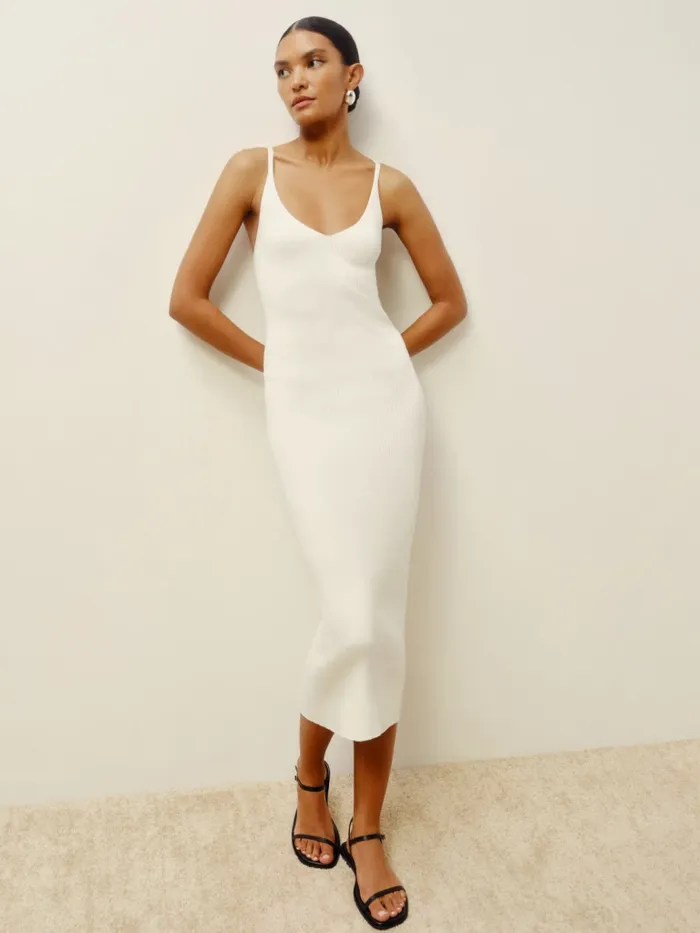 Reformation Dresses Dahlia Cotton Sweater Dress Gossamer 8211 Women