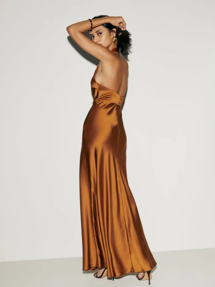 Reformation Dresses Daniela Silk Dress Copper 8211 Women Reformation Dresses Daniela Silk Dress Copper 8211 Women