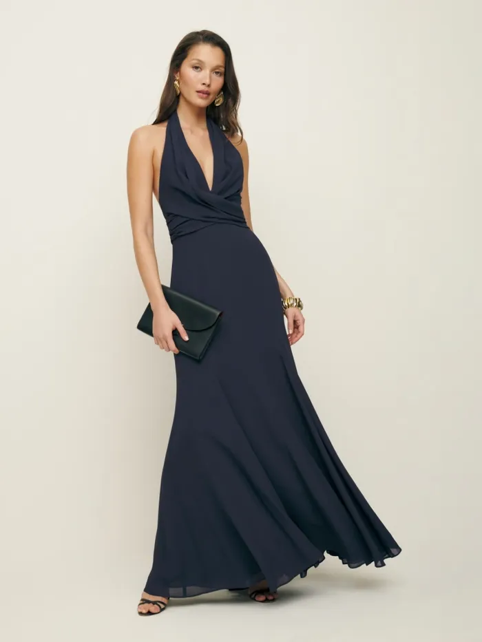 Reformation Dresses Ezria Dress Navy 8211 Women