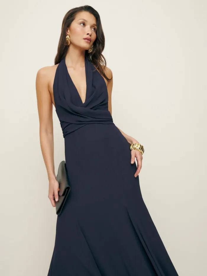 Reformation Dresses Ezria Dress Navy 8211 Women
