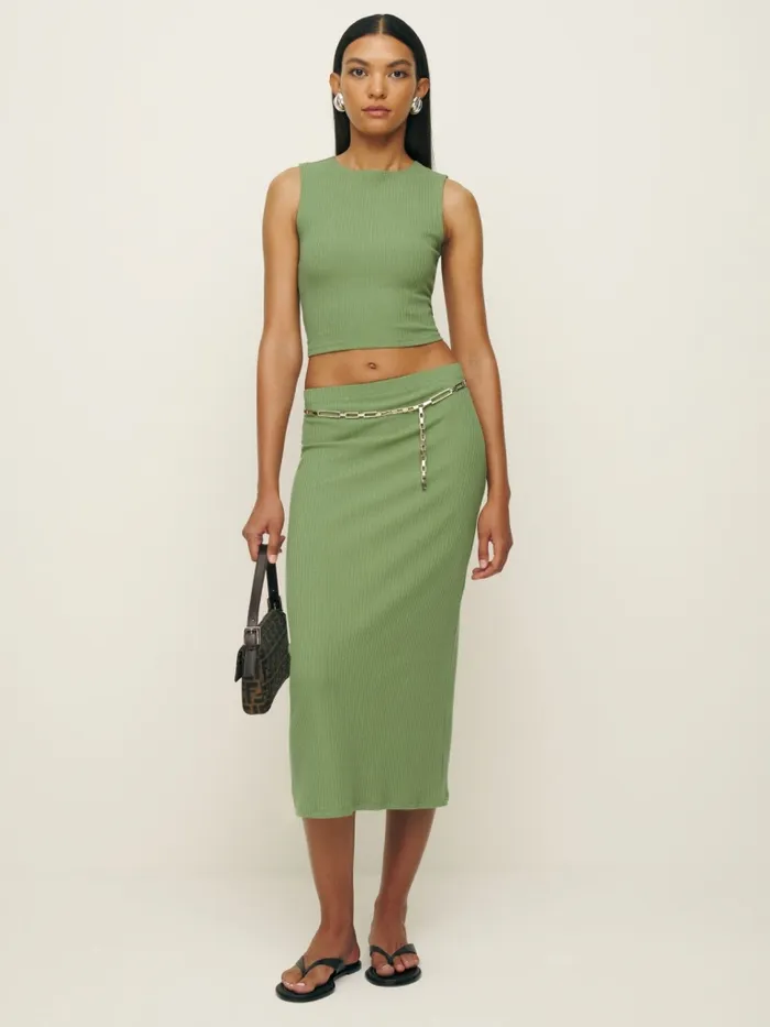 Reformation Dresses Hays Knit Two Piece Crocodile 8211 Women