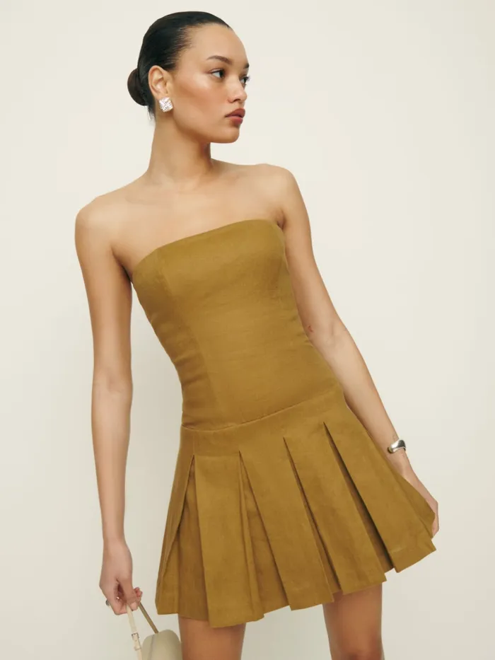 Reformation Dresses Isabeli Linen Dress Ginger 8211 Women