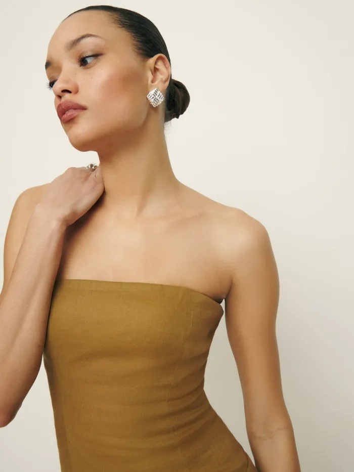 Reformation Dresses Isabeli Linen Dress Ginger 8211 Women Reformation Dresses Isabeli Linen Dress Ginger 8211 Women
