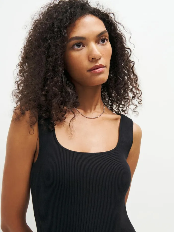 Reformation Dresses Marcel Cotton Ribbed Mini Dress Black 8211 Women