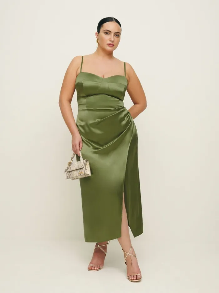 Reformation Dresses Marguerite Silk Dress Es Leaf 8211 Women