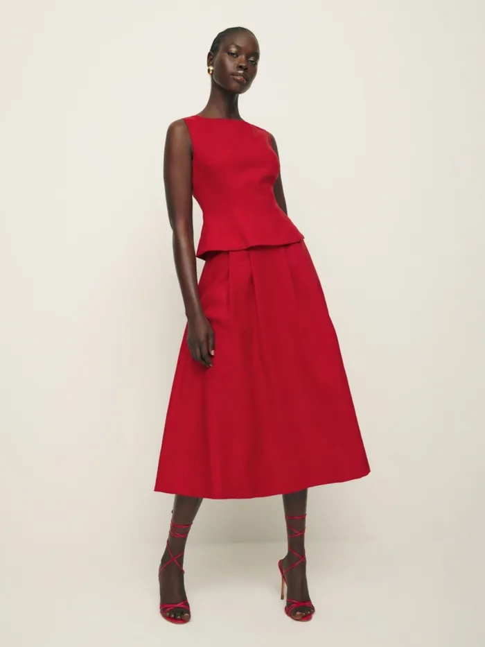 Reformation Dresses Moya Linen Two Piece Cherry 8211 Women Reformation Dresses Moya Linen Two Piece Cherry 8211 Women
