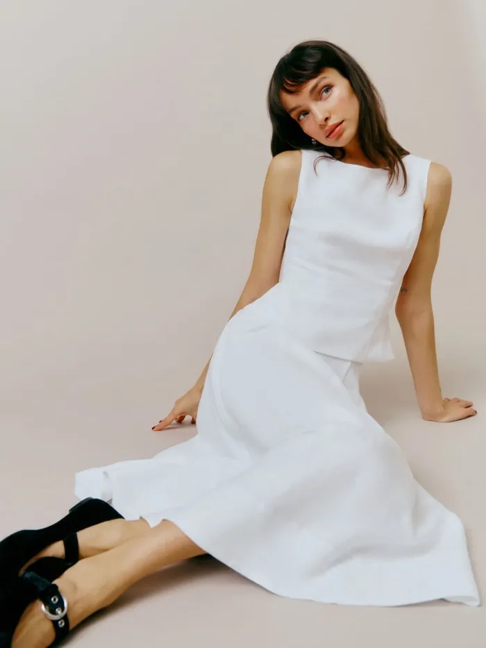 Reformation Dresses Moya Linen Two Piece White 8211 Women
