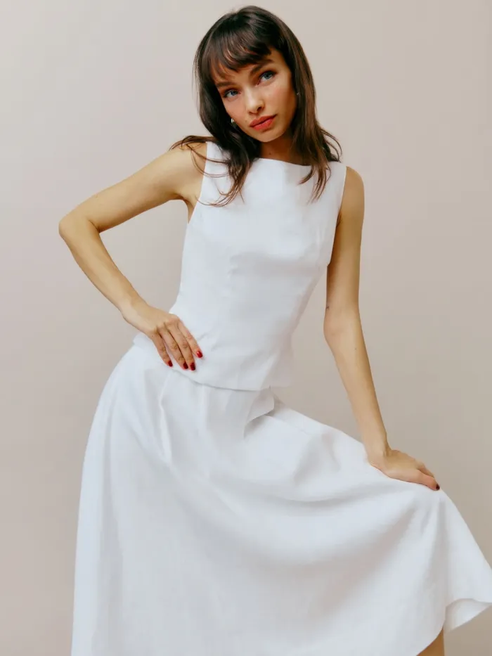 Reformation Dresses Moya Linen Two Piece White 8211 Women Reformation Dresses Moya Linen Two Piece White 8211 Women