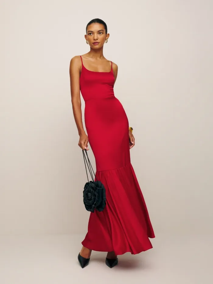 Reformation Dresses Nasha Satin Dress Cherry 8211 Women