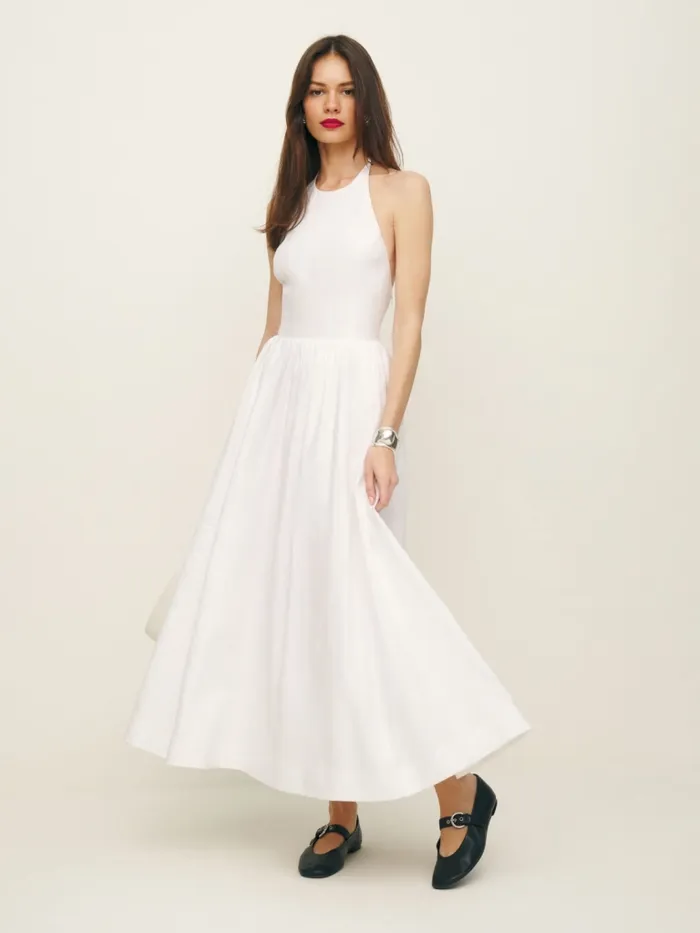 Reformation Dresses Petites Percy Linen Dress White 8211 Women