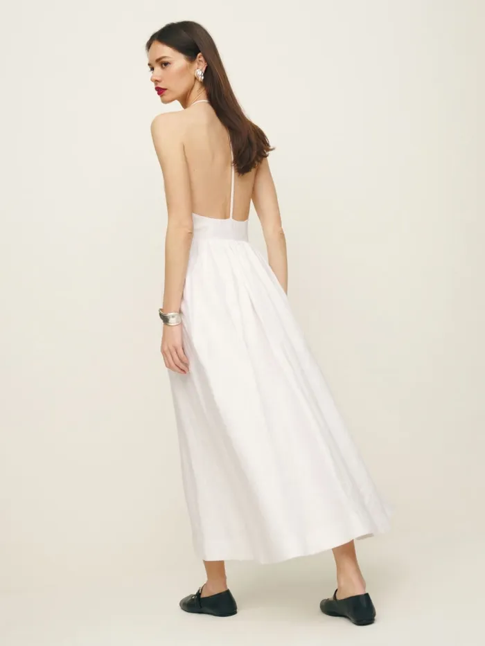 Reformation Dresses Petites Percy Linen Dress White 8211 Women