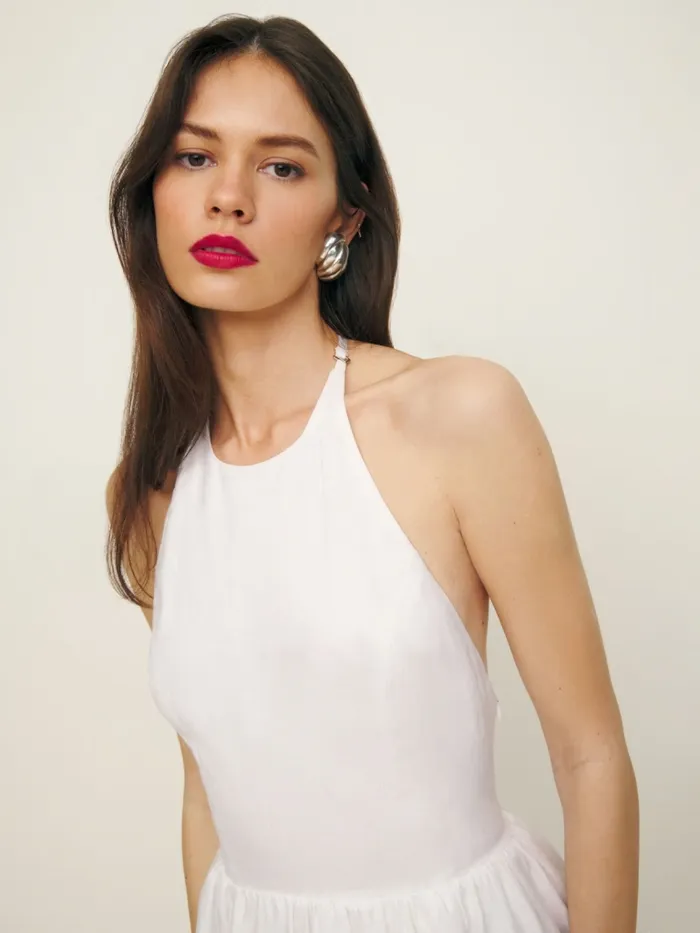 Reformation Dresses Petites Percy Linen Dress White 8211 Women