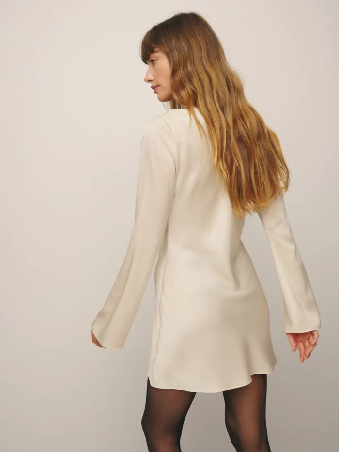 Reformation Dresses Pike Satin Dress Almond 8211 Women