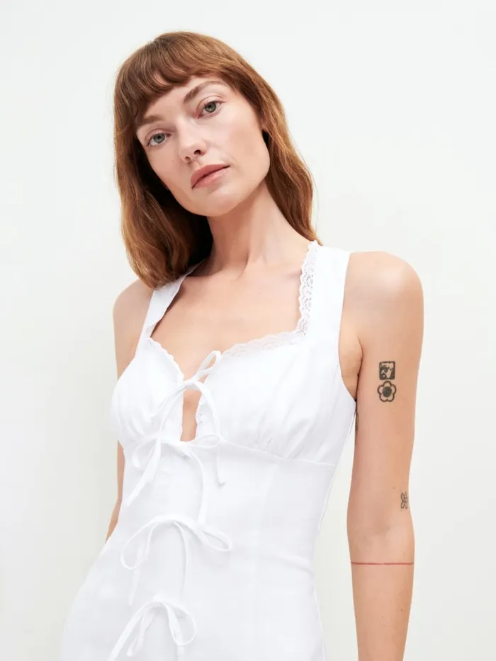 Reformation Dresses Reia Linen Dress White 8211 Women Reformation Dresses Reia Linen Dress White 8211 Women