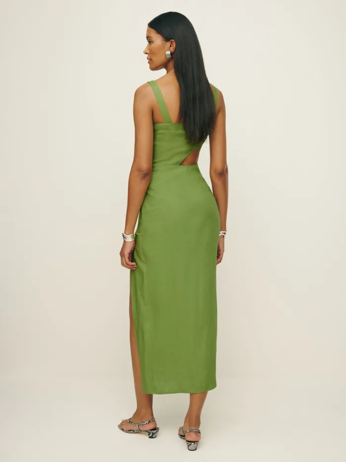 Reformation Dresses Satori Linen Dress Avocado 8211 Women Reformation Dresses Satori Linen Dress Avocado 8211 Women