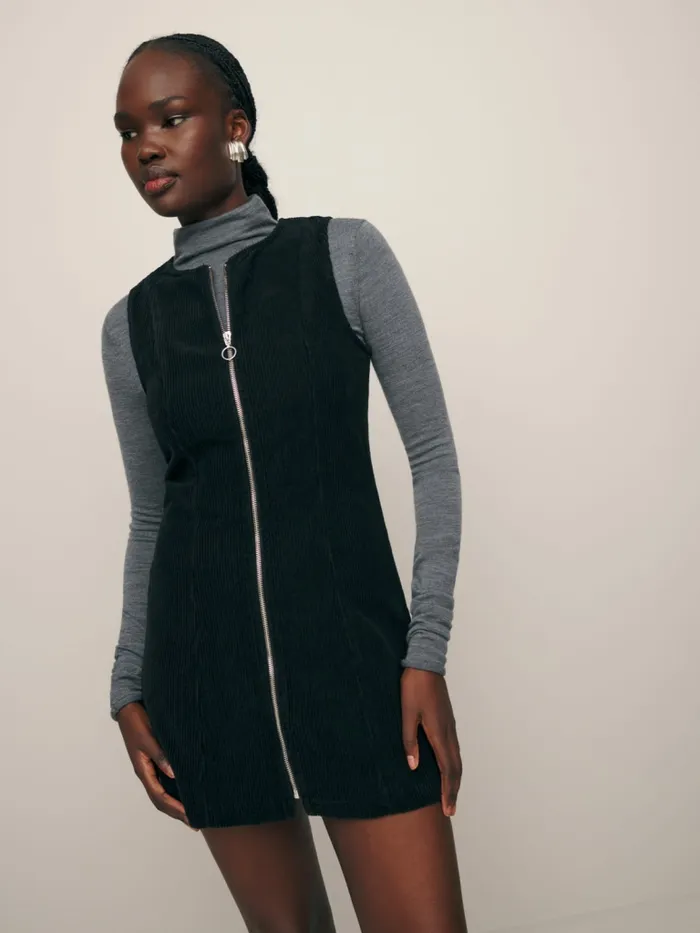 Reformation Dresses Suzie Corduroy Mini Dress Black 8211 Women Reformation Dresses Suzie Corduroy Mini Dress Black 8211 Women
