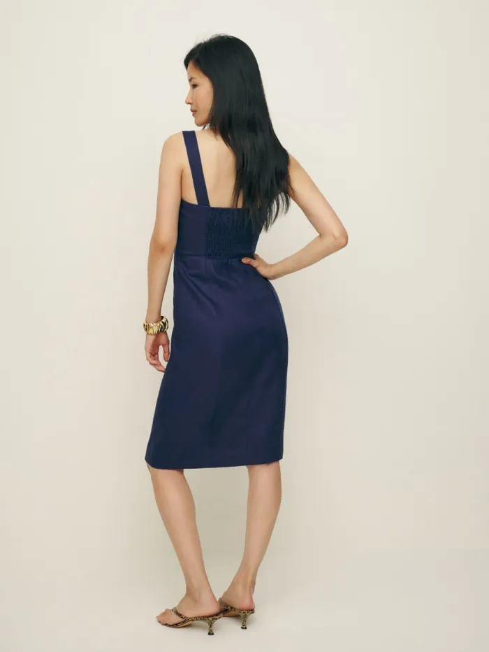 Reformation Dresses Thea Linen Dress Danube 8211 Women Reformation Dresses Thea Linen Dress Danube 8211 Women