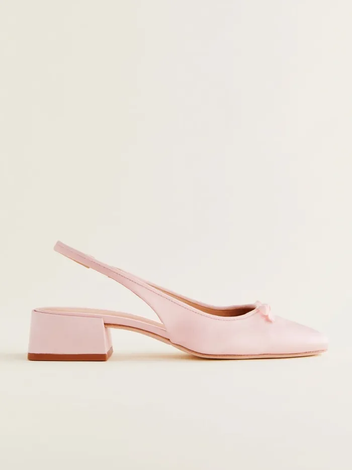 Reformation Heels Margarita Slingback Heel Rosewater Satin 8211 Women Reformation Heels Margarita Slingback Heel Rosewater Satin 8211 Women