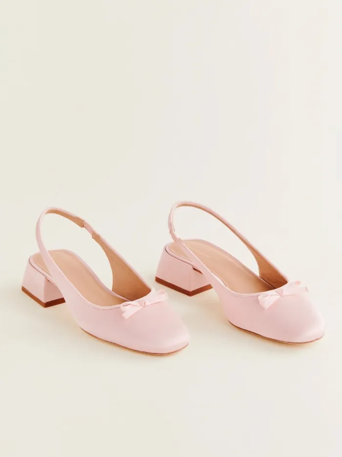 Reformation Heels Margarita Slingback Heel Rosewater Satin 8211 Women Reformation Heels Margarita Slingback Heel Rosewater Satin 8211 Women