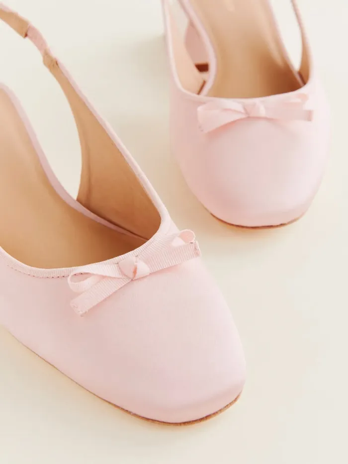 Reformation Heels Margarita Slingback Heel Rosewater Satin 8211 Women Reformation Heels Margarita Slingback Heel Rosewater Satin 8211 Women
