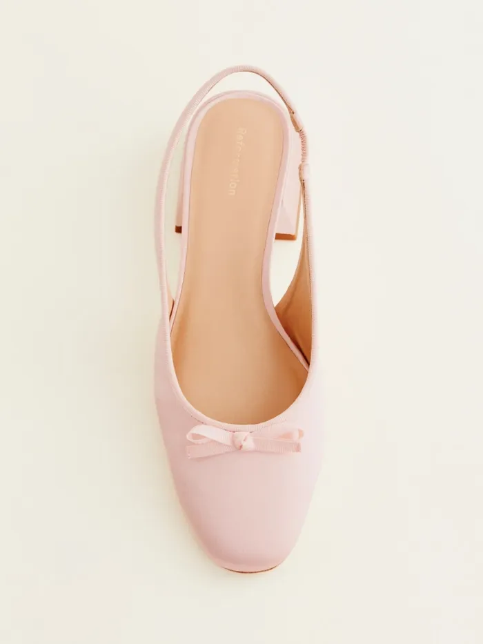 Reformation Heels Margarita Slingback Heel Rosewater Satin 8211 Women Reformation Heels Margarita Slingback Heel Rosewater Satin 8211 Women