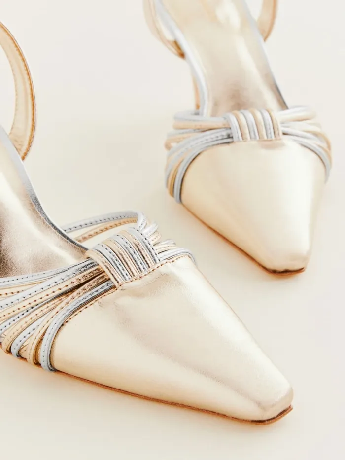 Reformation Heels Natanya Pump Gold Silver 8211 Women Reformation Heels Natanya Pump Gold Silver 8211 Women