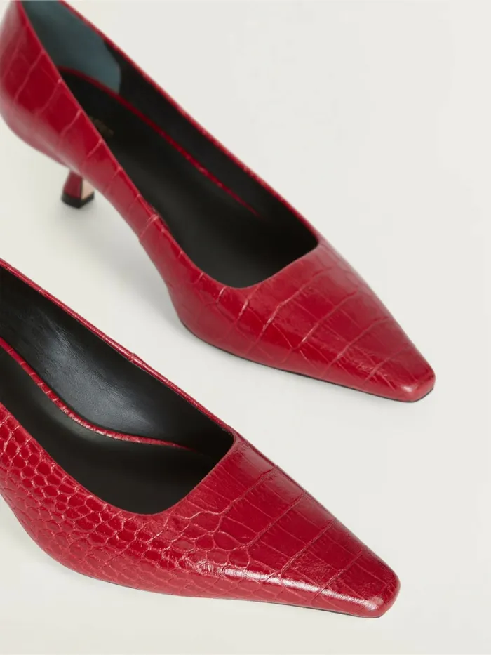 Reformation Heels Nickie Kitten Heeled Pump Red Croc 8211 Women Reformation Heels Nickie Kitten Heeled Pump Red Croc 8211 Women