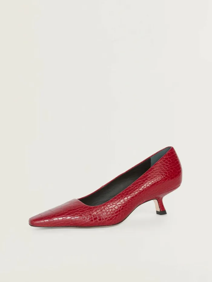Reformation Heels Nickie Kitten Heeled Pump Red Croc 8211 Women Reformation Heels Nickie Kitten Heeled Pump Red Croc 8211 Women