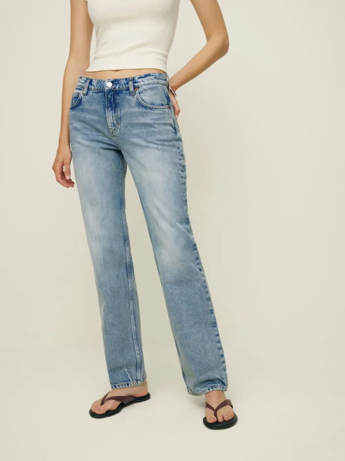 Reformation Jeans Abby Low Rise Straight Jeans Manzanita 8211 Women