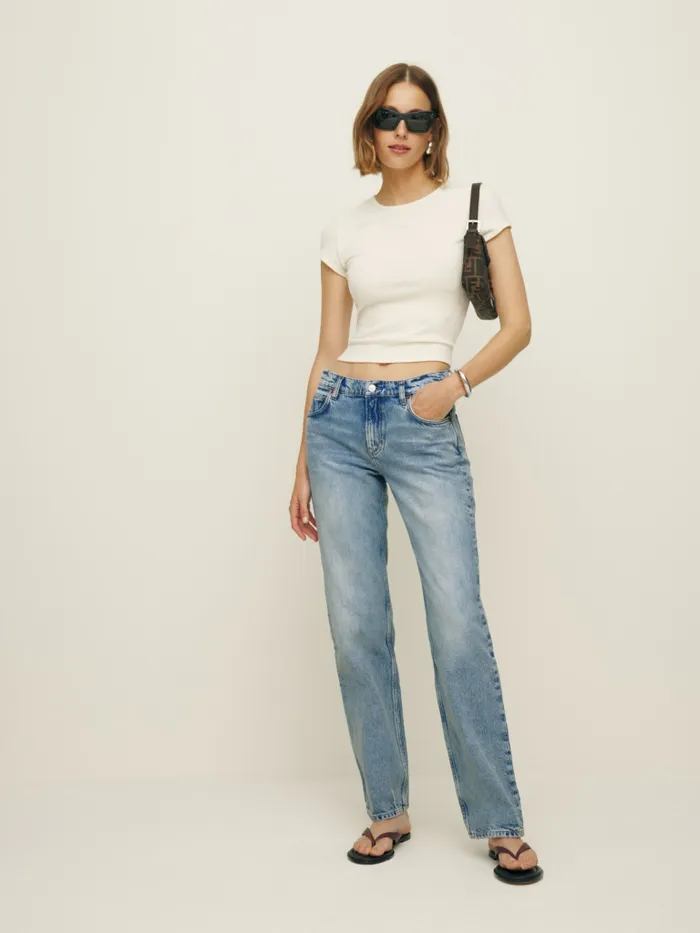 Reformation Jeans Abby Low Rise Straight Jeans Manzanita 8211 Women
