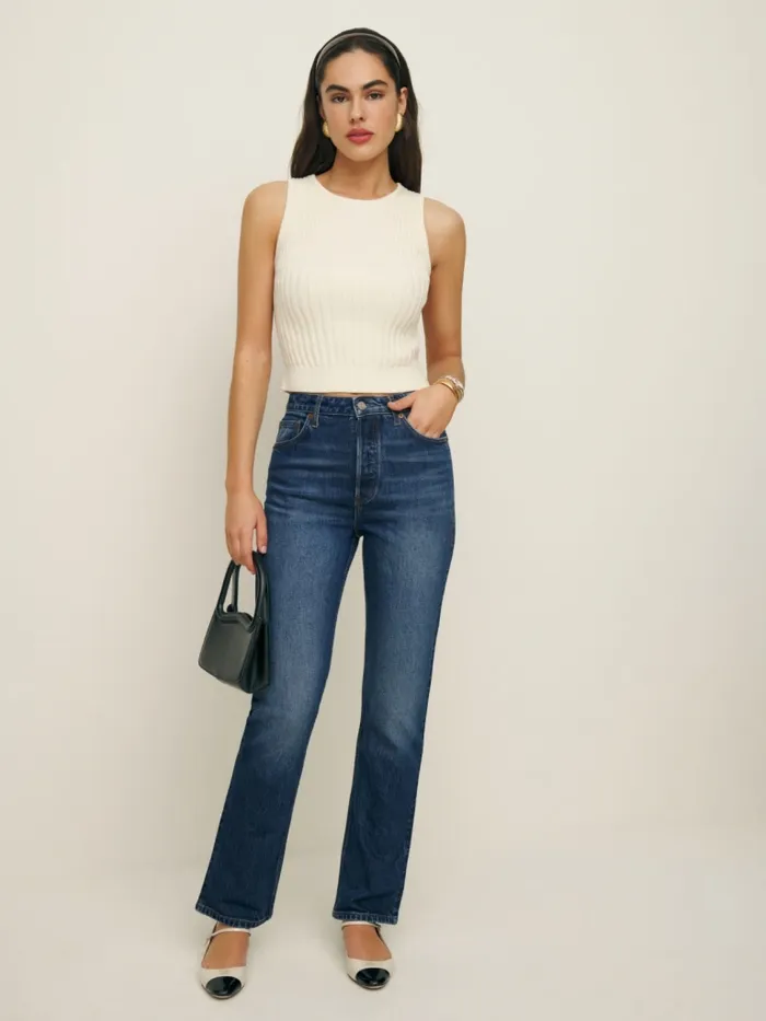 Reformation Jeans Cynthia Stretch High Rise Straight Jeans Bennett 8211 Women