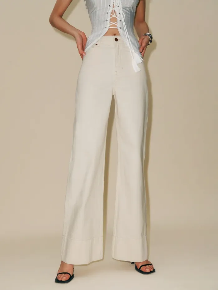 Reformation Jeans Juniper High Rise Wide Leg Jean Fior Di Latte 8211 Women