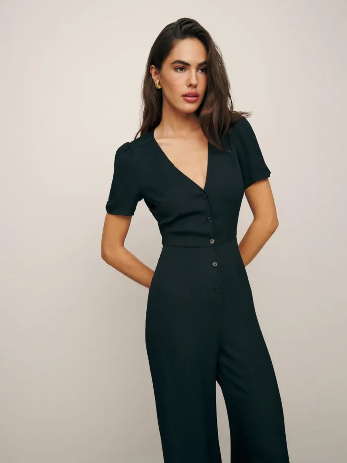 Reformation Jumpsuits Petites France Jumpsuit Black 8211 Women