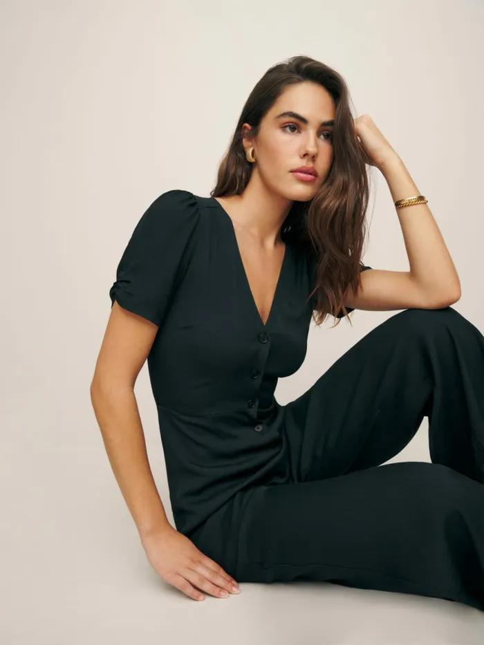 Reformation Jumpsuits Petites France Jumpsuit Black 8211 Women