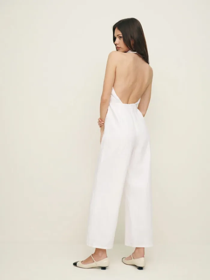 Reformation Jumpsuits Ryan Linen Jumpsuit White 8211 Women Reformation Jumpsuits Ryan Linen Jumpsuit White 8211 Women