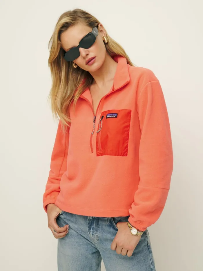 Reformation Outerwear Patagonia W039s Microdini Halfzip Pullover Coho Coral 8211 Women
