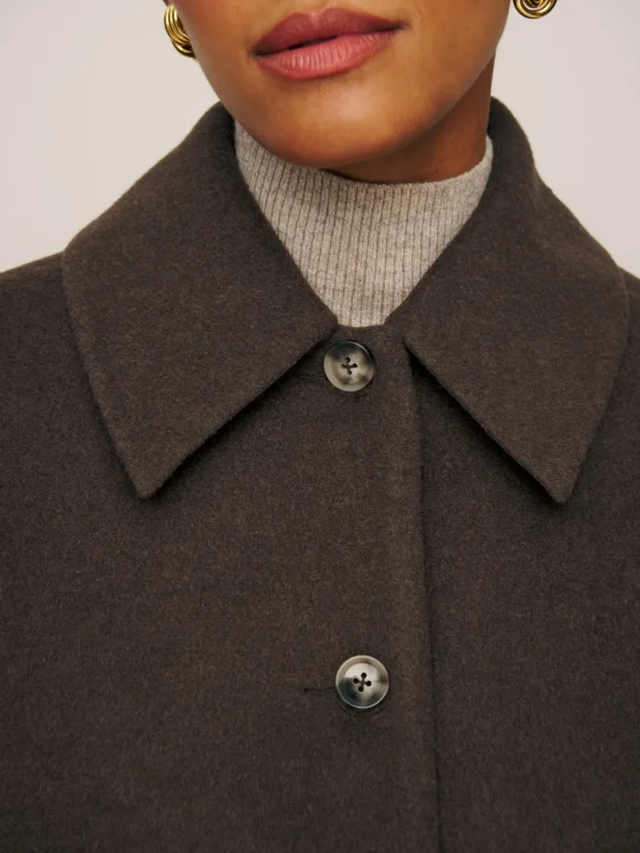 Reformation Outerwear Rocky Oversized Shirt Jacket Nutella 8211 Women