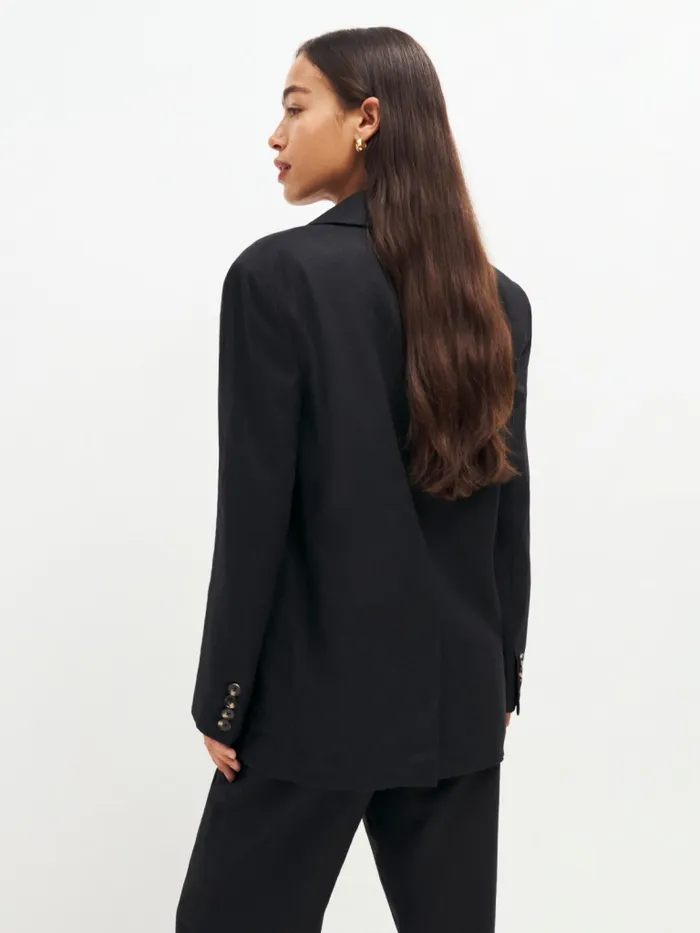 Reformation Outerwear The Classic Relaxed Linen Blazer Black 8211 Women Reformation Outerwear The Classic Relaxed Linen Blazer Black 8211 Women