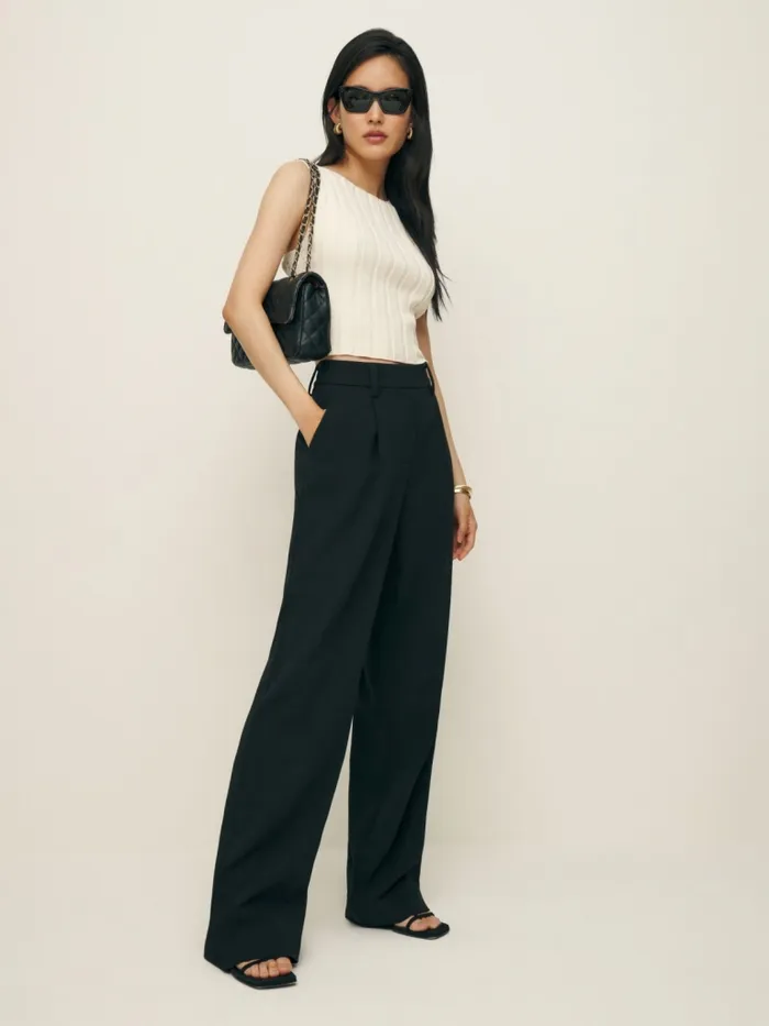 Reformation Pants Alex Pant Jet Black 8211 Women