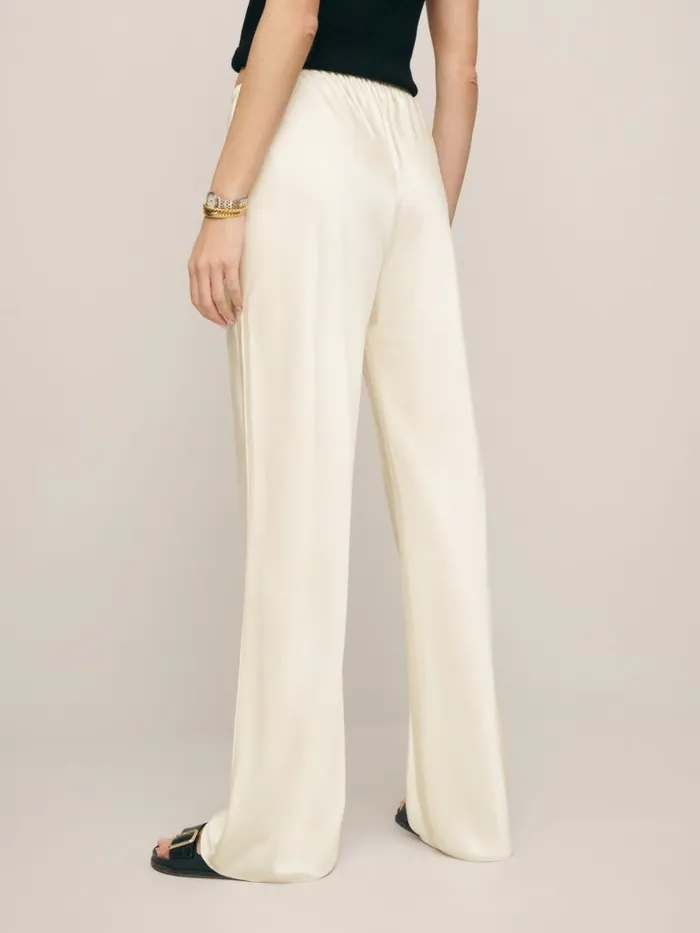 Reformation Pants Petites Gale Satin Mid Rise Bias Pant Fior Di Latte 8211 Women Reformation Pants Petites Gale Satin Mid Rise Bias Pant Fior Di Latte 8211 Women