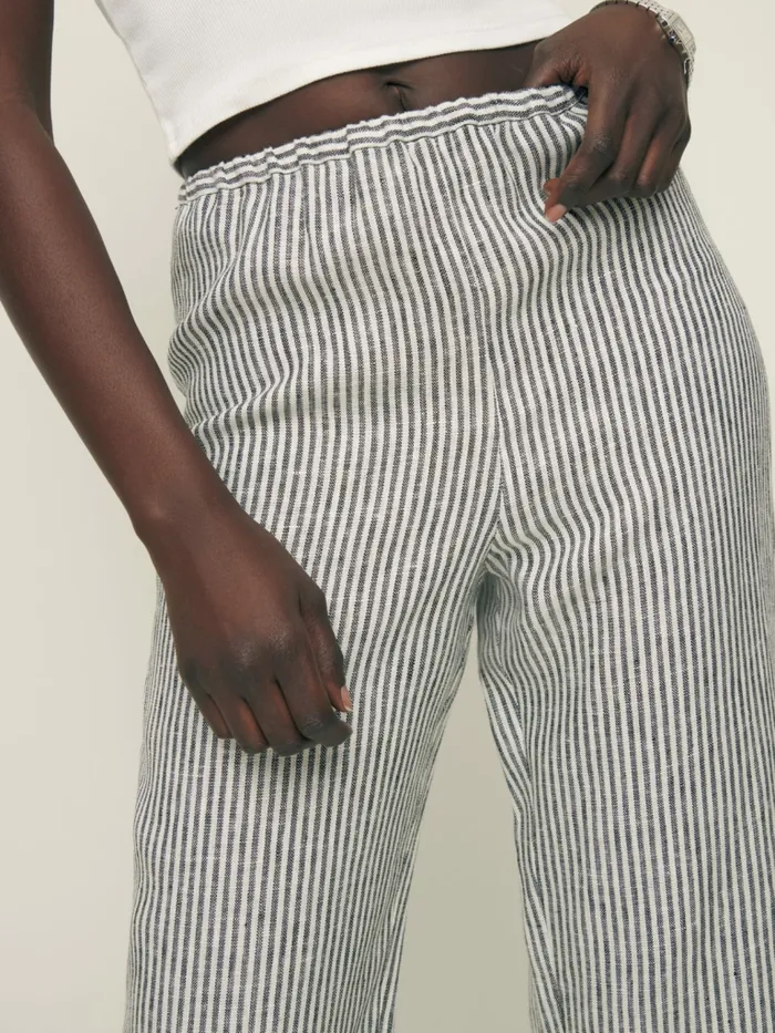 Reformation Pants Petites Remi Cropped Linen Pant Vineyard 8211 Women