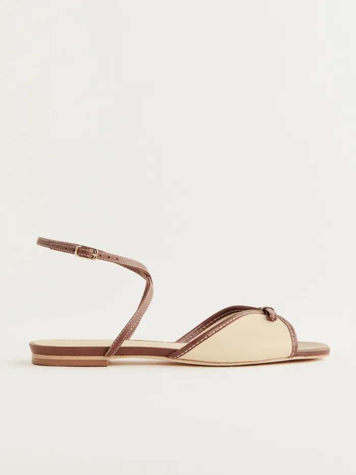 Reformation Sandals Gladys Flat Sandal Almond Walnut 8211 Women
