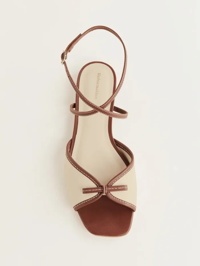 Reformation Sandals Gladys Flat Sandal Almond Walnut 8211 Women