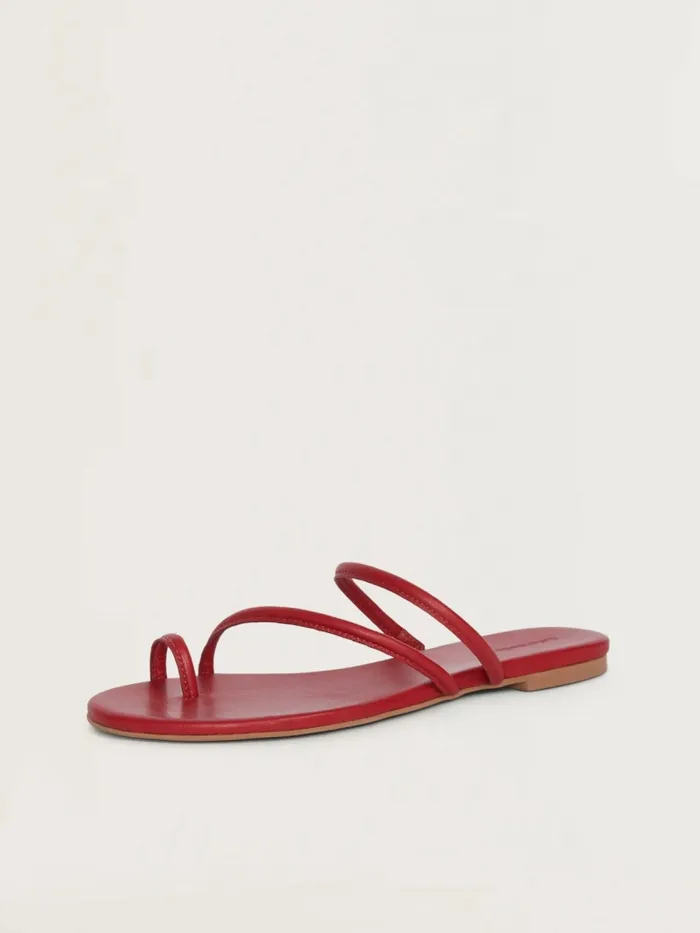 Reformation Sandals Ludo Toe Ring Strappy Flat Sandal Scarlet 8211 Women Reformation Sandals Ludo Toe Ring Strappy Flat Sandal Scarlet 8211 Women
