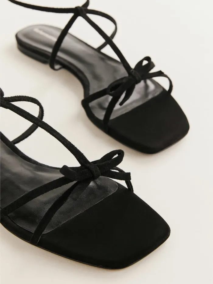 Reformation Sandals Maya Flat Sandal Black Suede 8211 Women Reformation Sandals Maya Flat Sandal Black Suede 8211 Women
