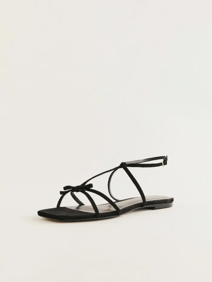 Reformation Sandals Maya Flat Sandal Black Suede 8211 Women Reformation Sandals Maya Flat Sandal Black Suede 8211 Women