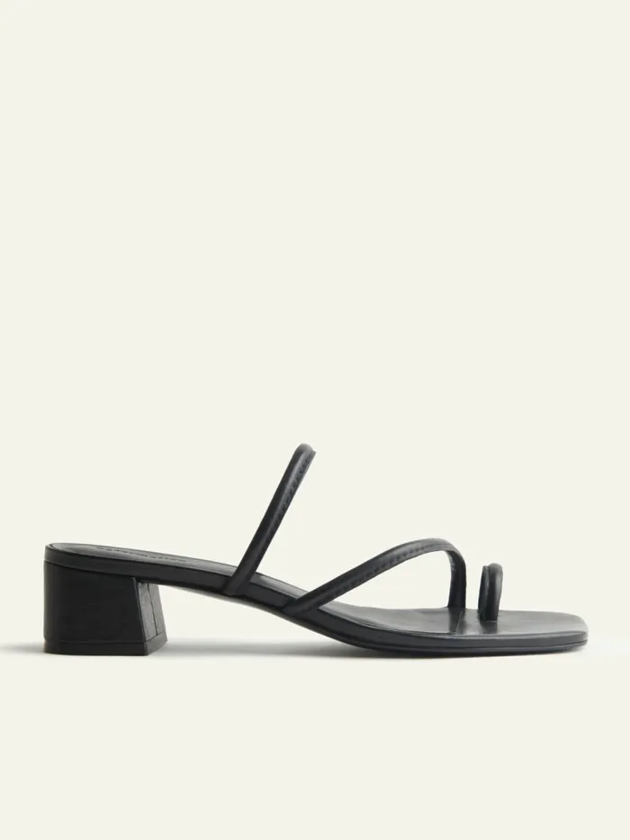 Reformation Sandals Meena Toe Ring Block Heel Sandal Black 8211 Women