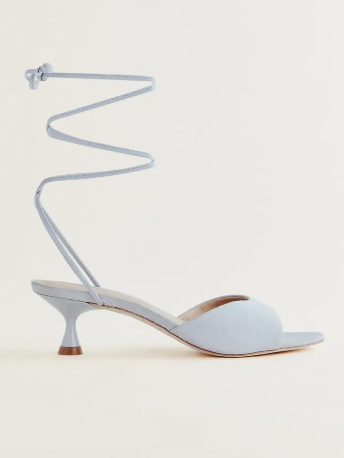 Reformation Sandals Stanley Heeled Sandal Mist Suede 8211 Women Reformation Sandals Stanley Heeled Sandal Mist Suede 8211 Women
