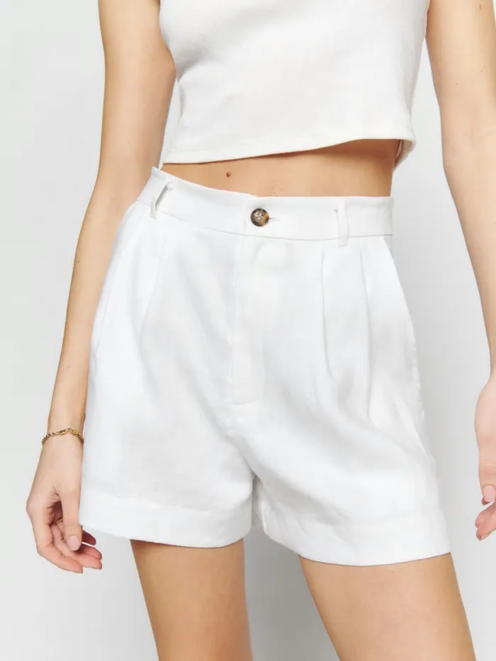 Reformation Shorts Mason Linen Short White 8211 Women Reformation Shorts Mason Linen Short White 8211 Women